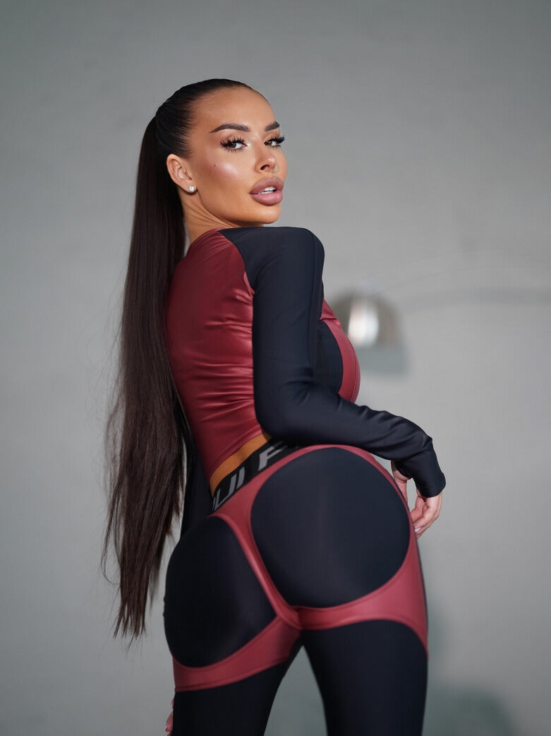 Leggings FITRUN Leggings NICE Push-Up "Wine Blaze"