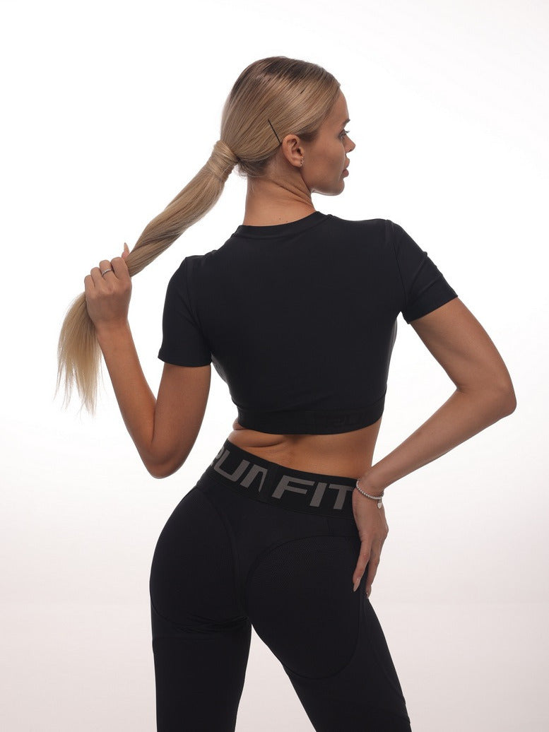 FITRUN Midi T-shirt "Total Black"