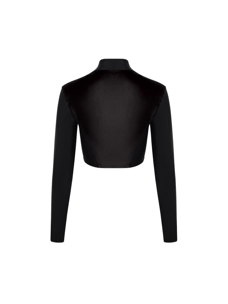 FITRUN Long Sleeve Cropped ZIP "Black Blaze"