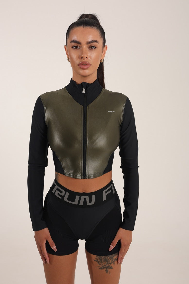 Рашгард FITRUN Rashguard Cropped ZIP "Khaki Blaze"