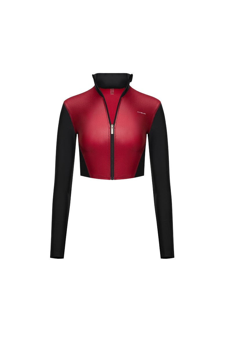 Рашгард FITRUN Rashguard Cropped ZIP "Wine Blaze"