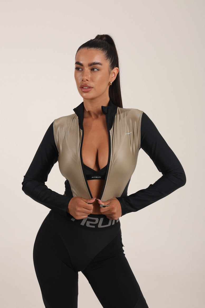 Рашгард FITRUN Rashguard Cropped ZIP "Beige Blaze"