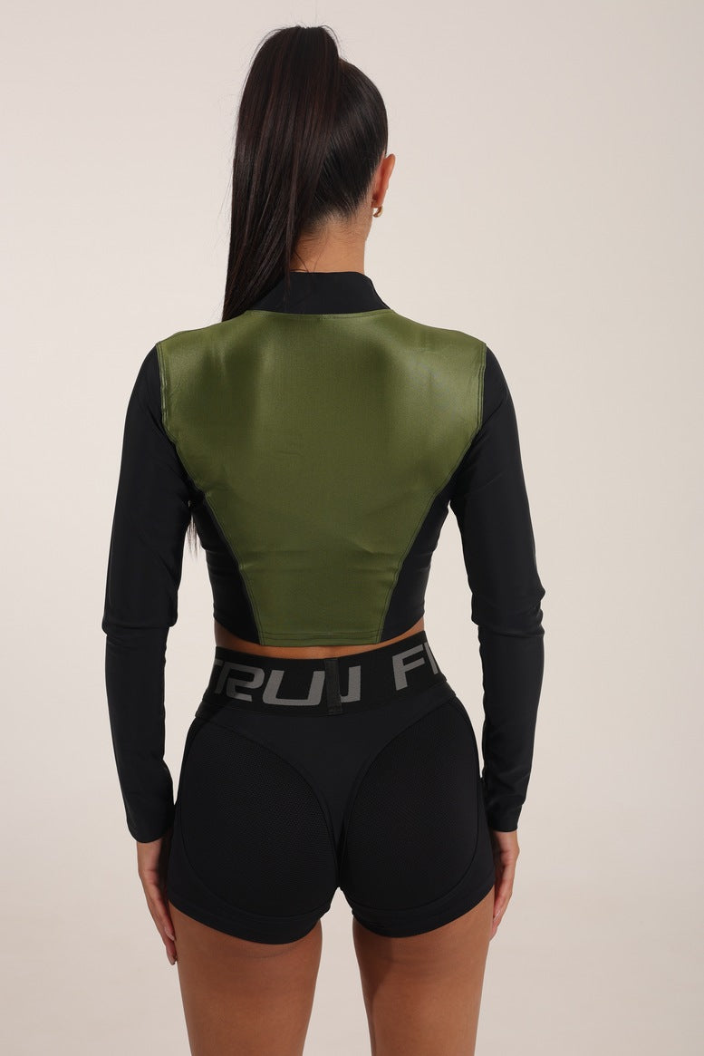 Рашгард FITRUN Rashguard Cropped ZIP "Olive Blaze"