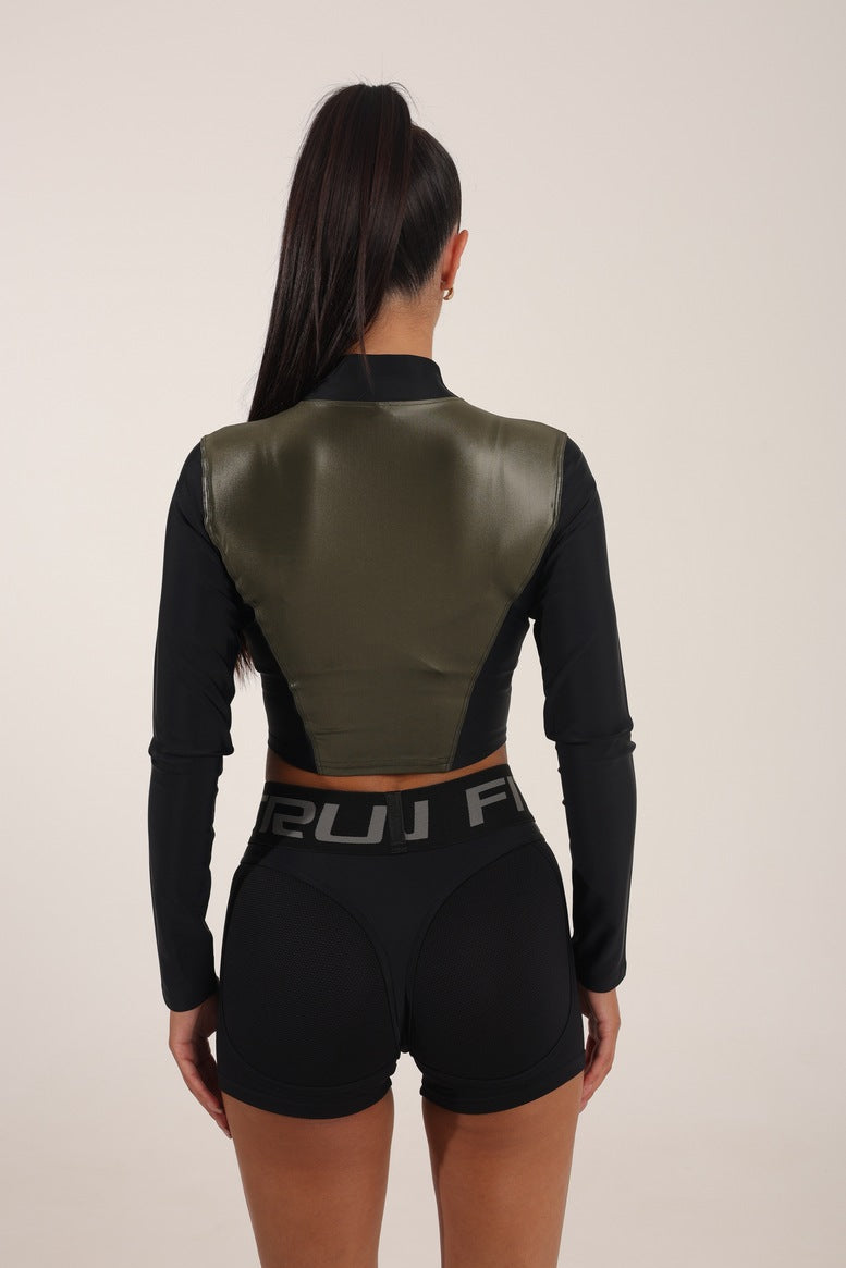 Рашгард FITRUN Rashguard Cropped ZIP "Khaki Blaze"