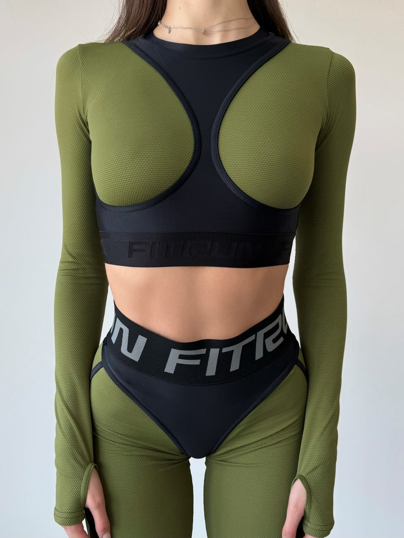 Укорочений рашгард FitRun Rashguard NICE "Khaki Relief"