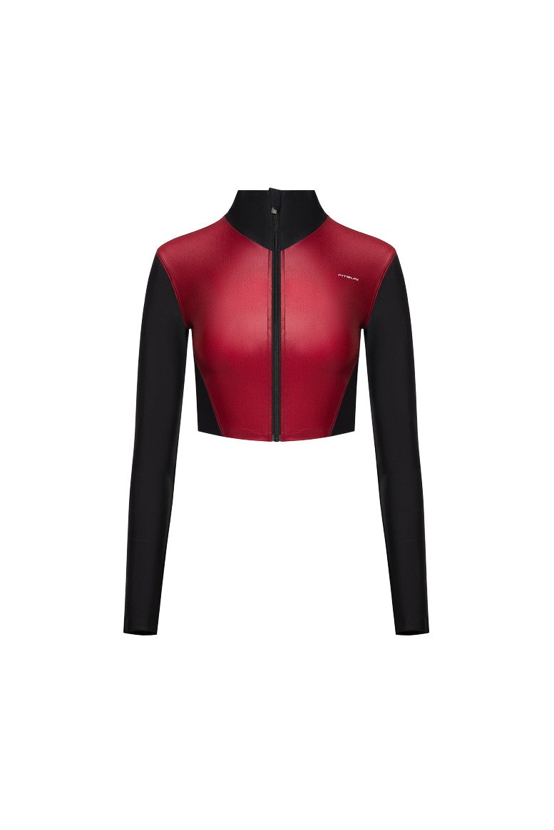 Рашгард FITRUN Rashguard Cropped ZIP "Wine Blaze"