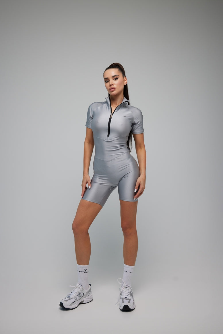 Salopetă FITRUN Jumpsuit Base Short "Total Shine Silver"