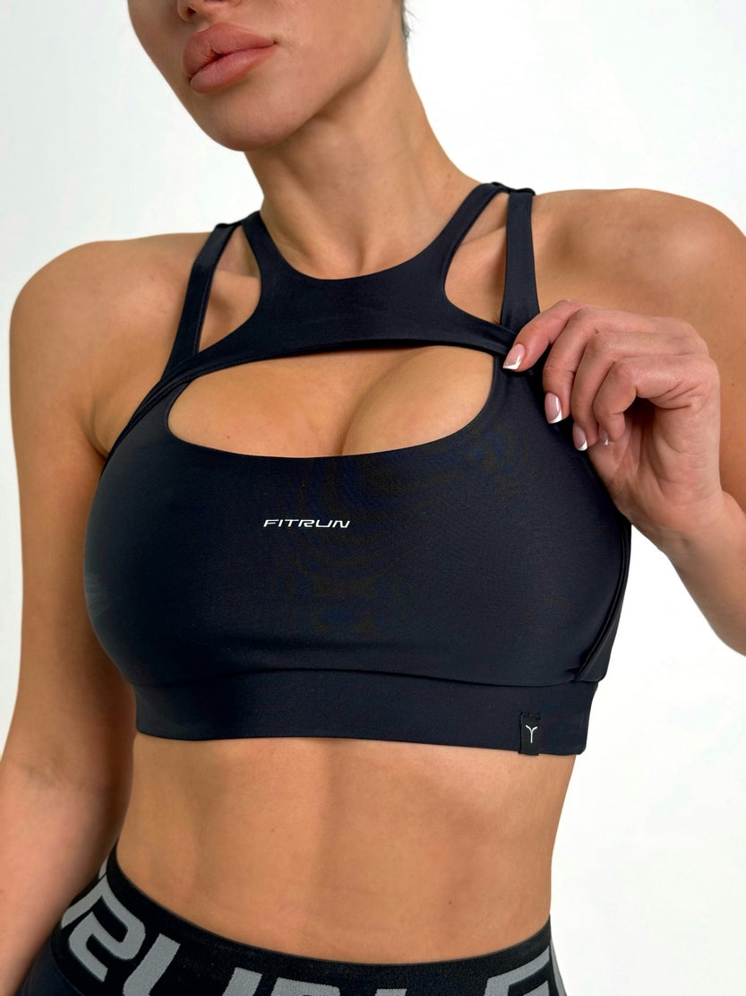 Sports Top FITRUN Top Comfort "Total Black"