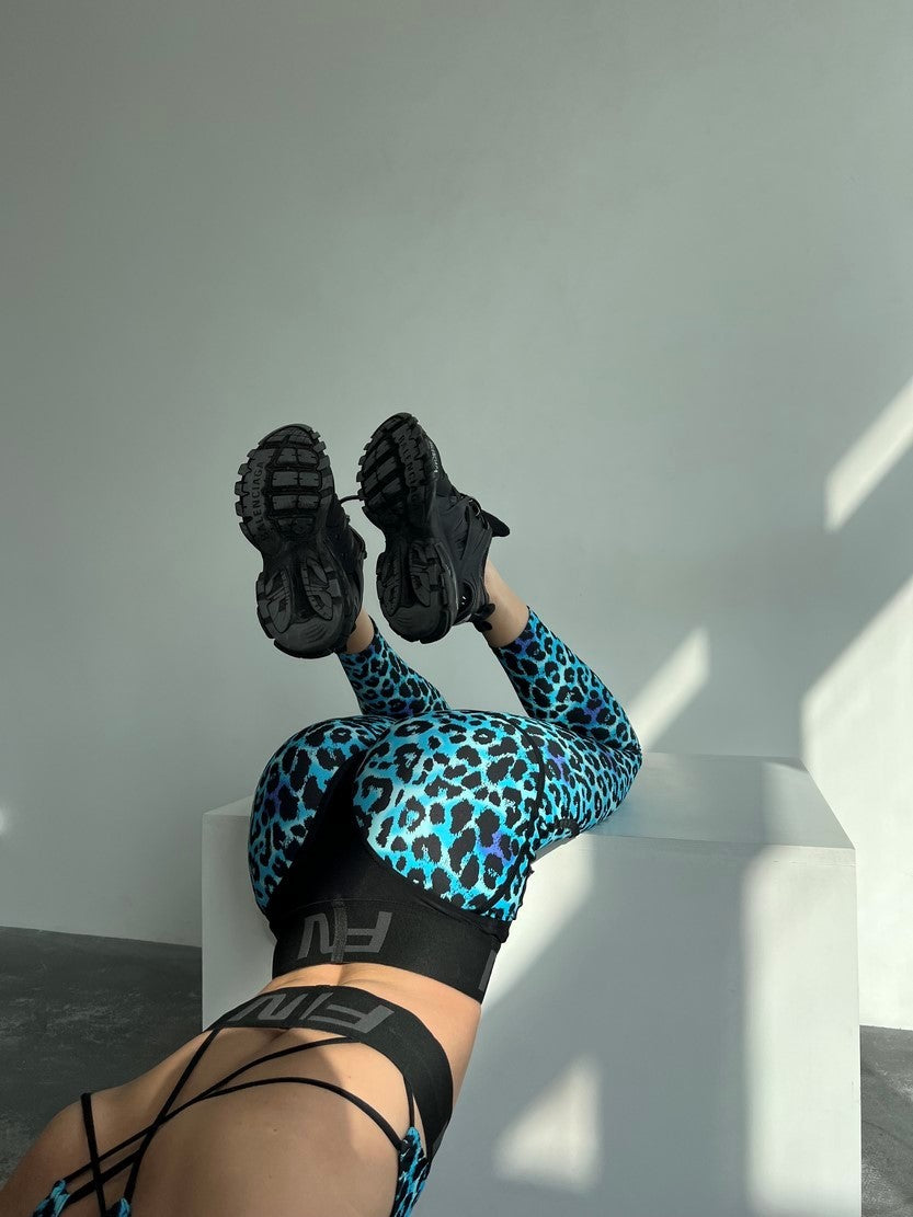 Легінси FITRUN Leggings Super Nuts "Leo Blue"