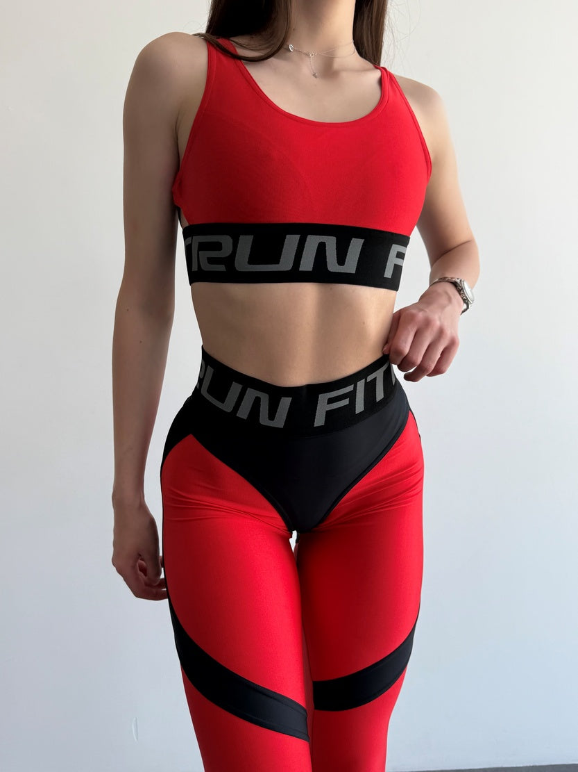 Легінси FITRUN Leggings Super Nuts Push-Up "Shine Bordo"
