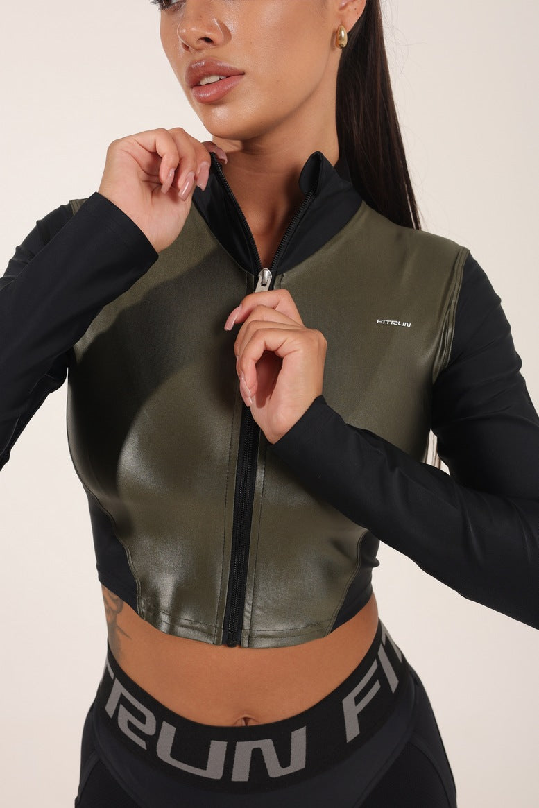 Рашгард FITRUN Rashguard Cropped ZIP "Khaki Blaze"