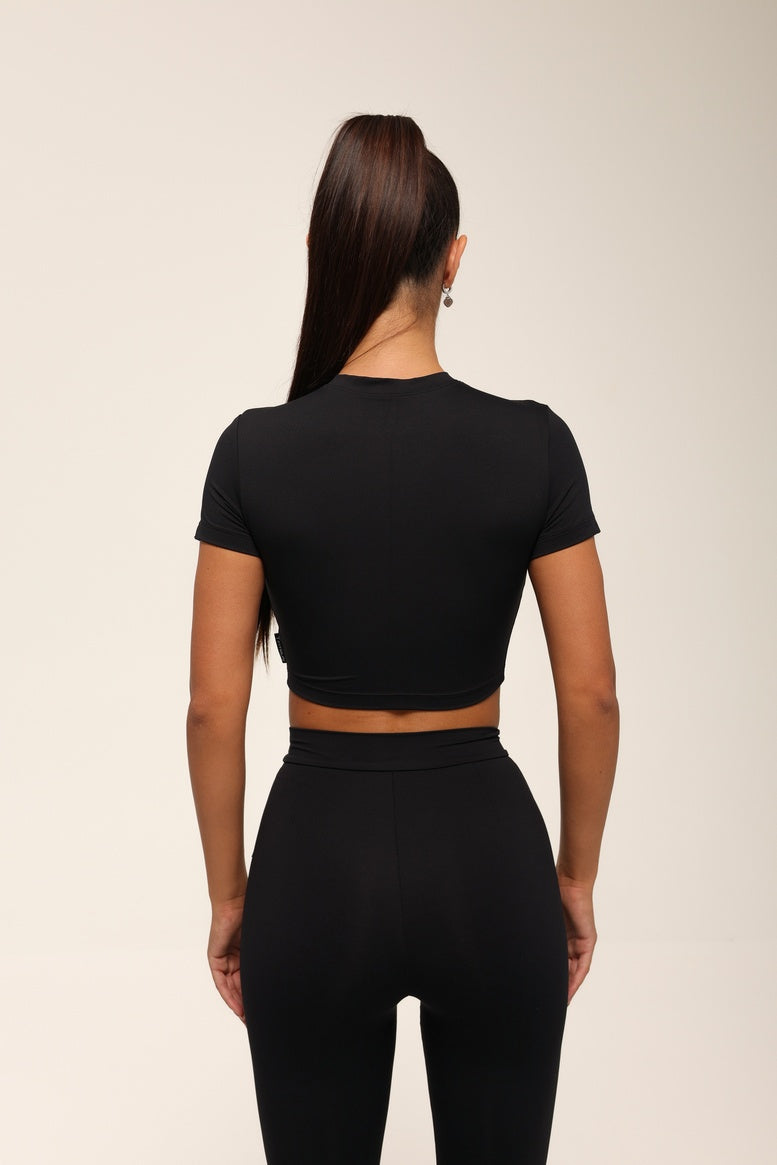 Футболка укорочена FITRUN T-shirt Short SKIN BASE "Black VE"