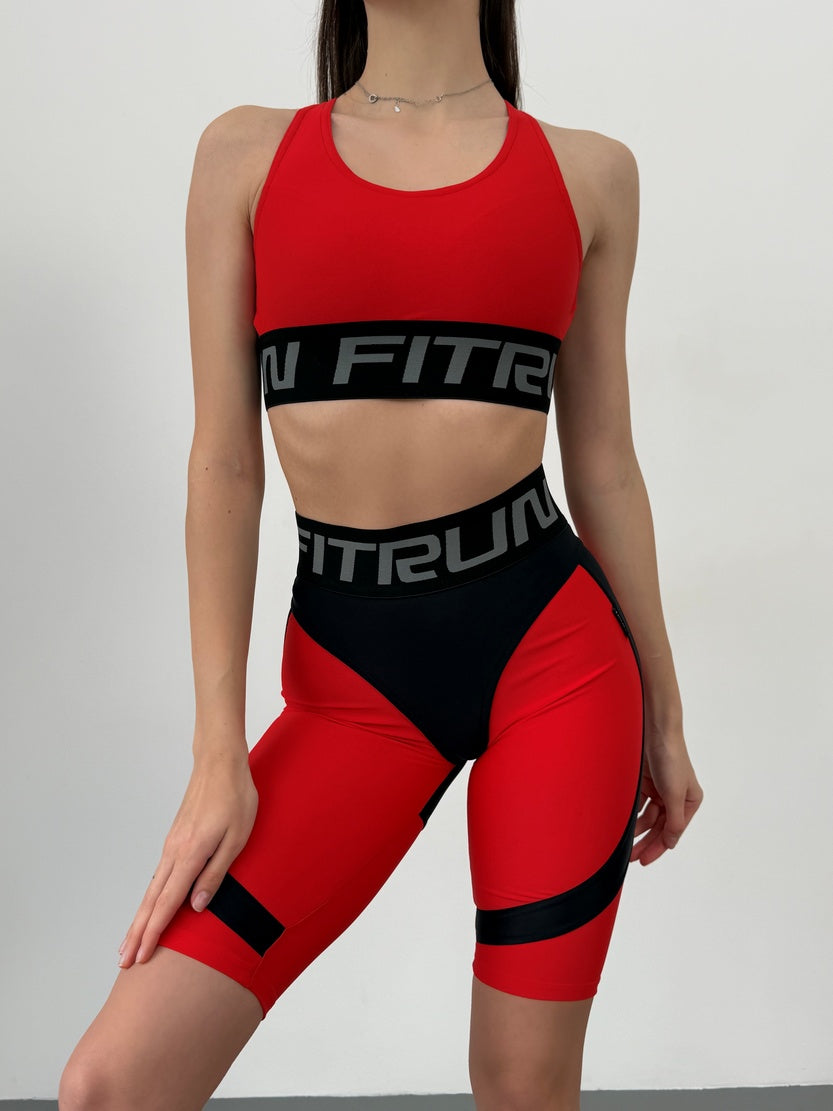 Cycling Short FITRUN Cycling Super Nuts Push-Up "Red"