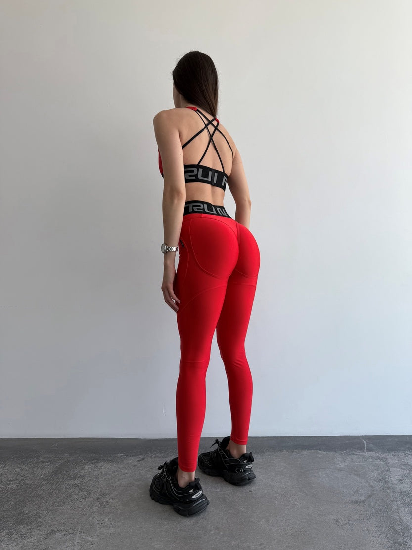 Легінси FITRUN Leggings Super Nuts Push-Up "Total Shine Bordo"