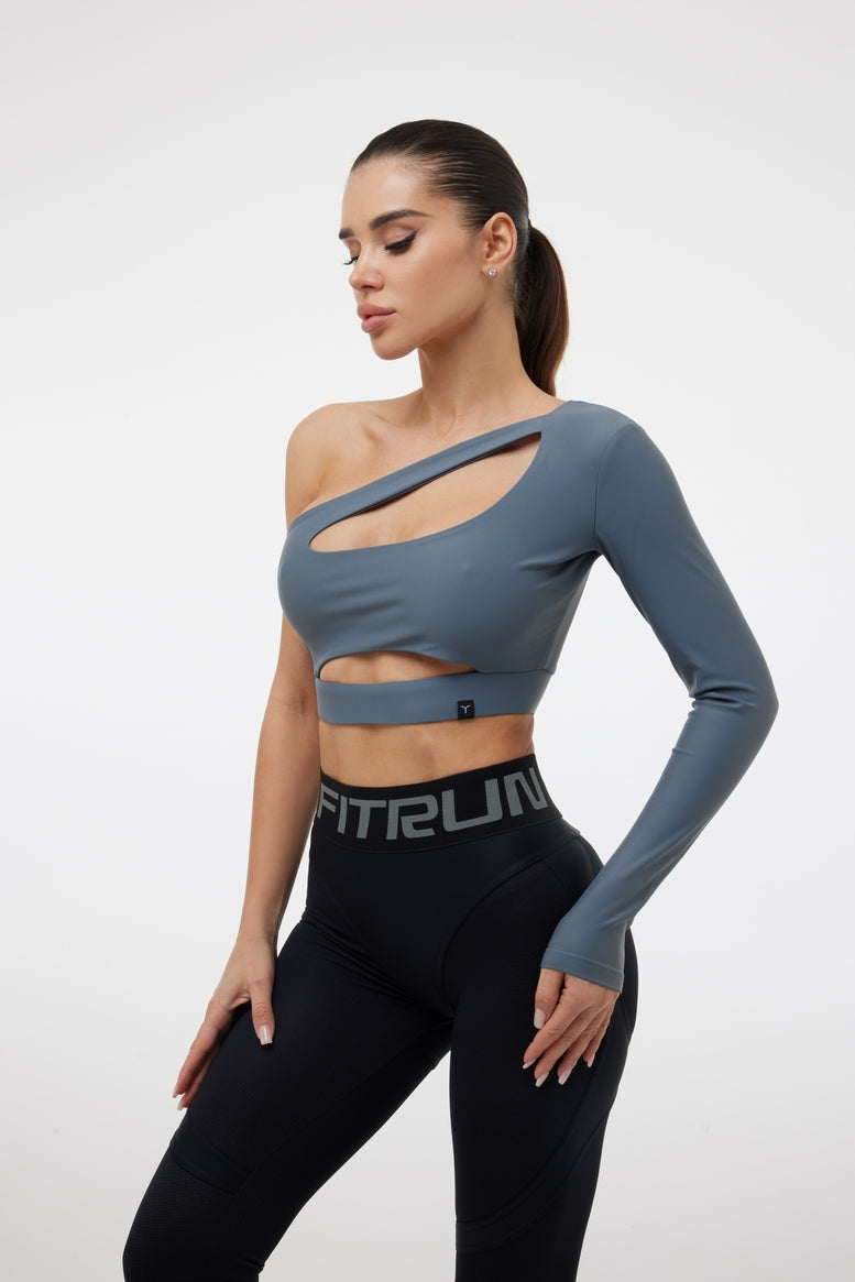 Shortened Rashguard FITRUN Rashguard Racy "Total Silver"