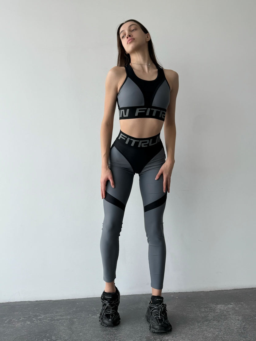 Leggings FITRUN Leggings Super Nuts Push-Up "Silver"