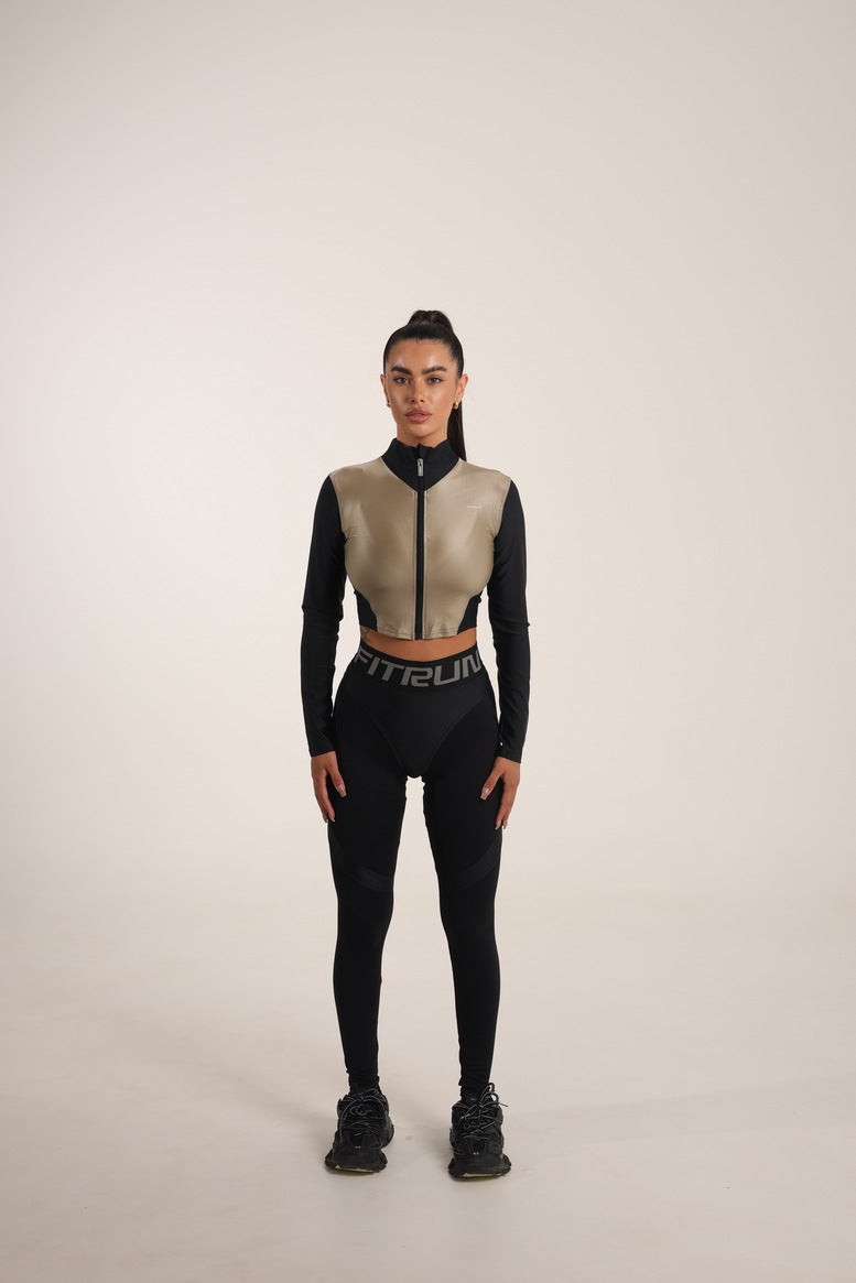 Рашгард FITRUN Rashguard Cropped ZIP "Beige Blaze"