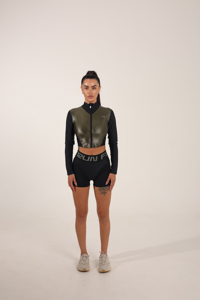 Рашгард FITRUN Rashguard Cropped ZIP "Khaki Blaze"