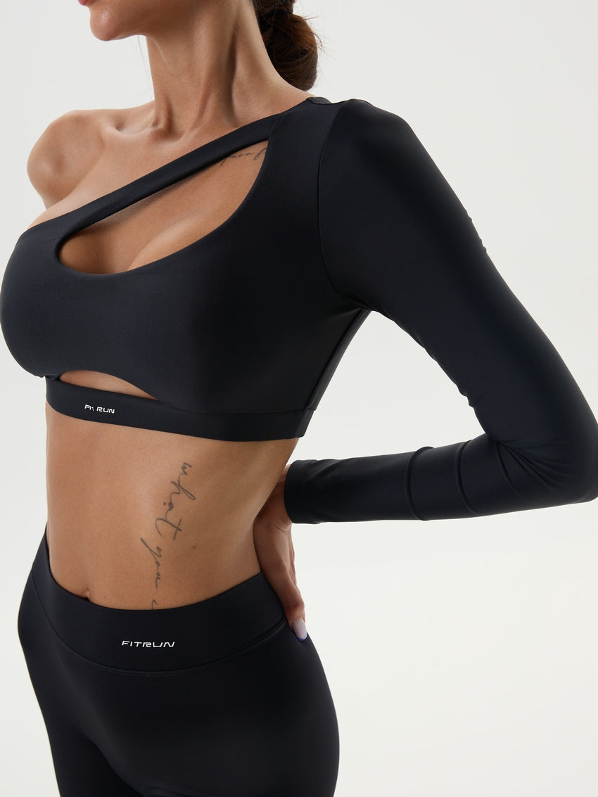 Long Sleeve FITRUN Racy "Total Black"
