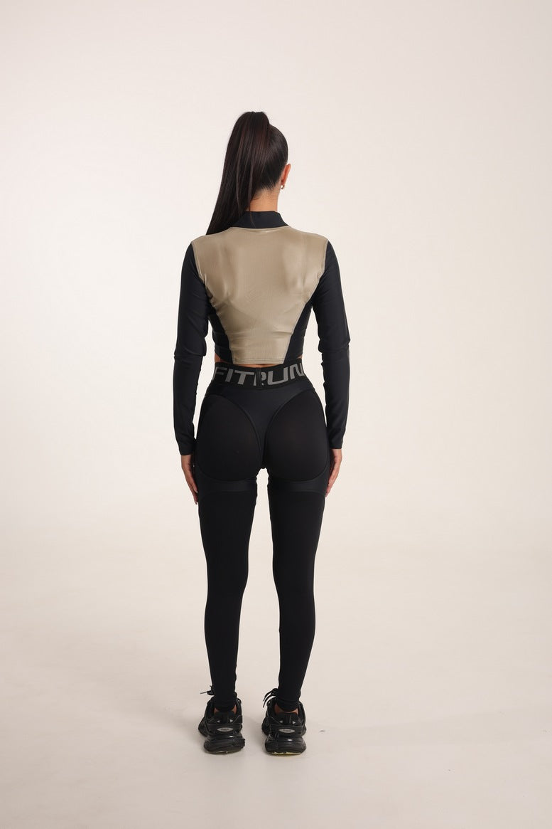 Рашгард FITRUN Rashguard Cropped ZIP "Beige Blaze"
