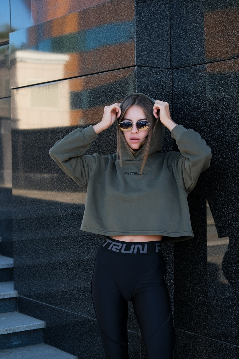 Hoodies FITRUN Hoodie Midi "Khaki"