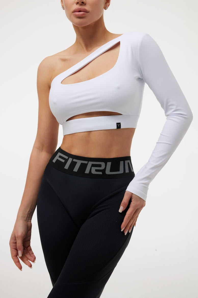 Shortened Rashguard FITRUN Rashguard Racy "Total White"