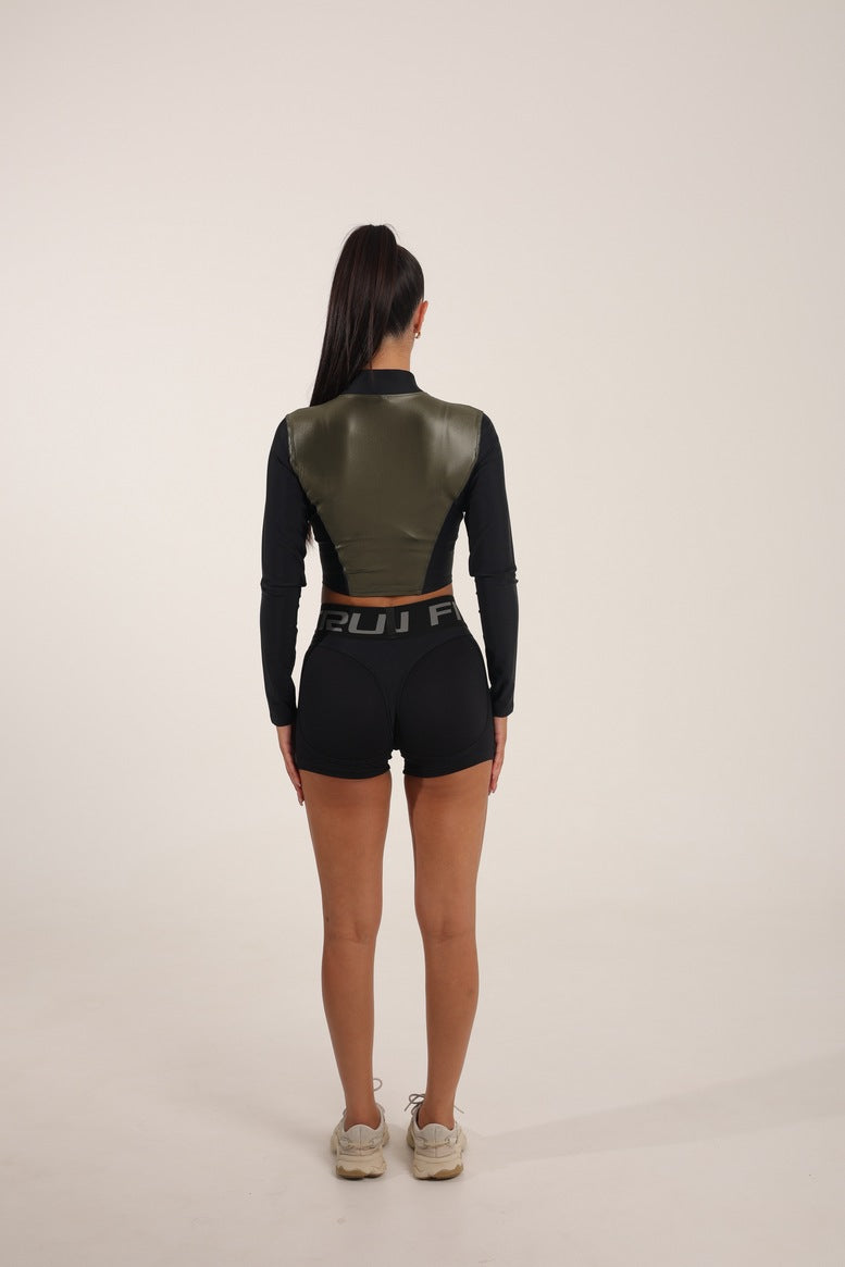Рашгард FITRUN Rashguard Cropped ZIP "Khaki Blaze"