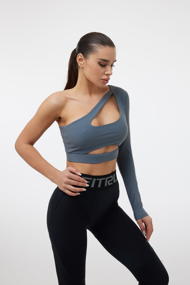 Shortened Rashguard FITRUN Rashguard Racy "Total Silver"