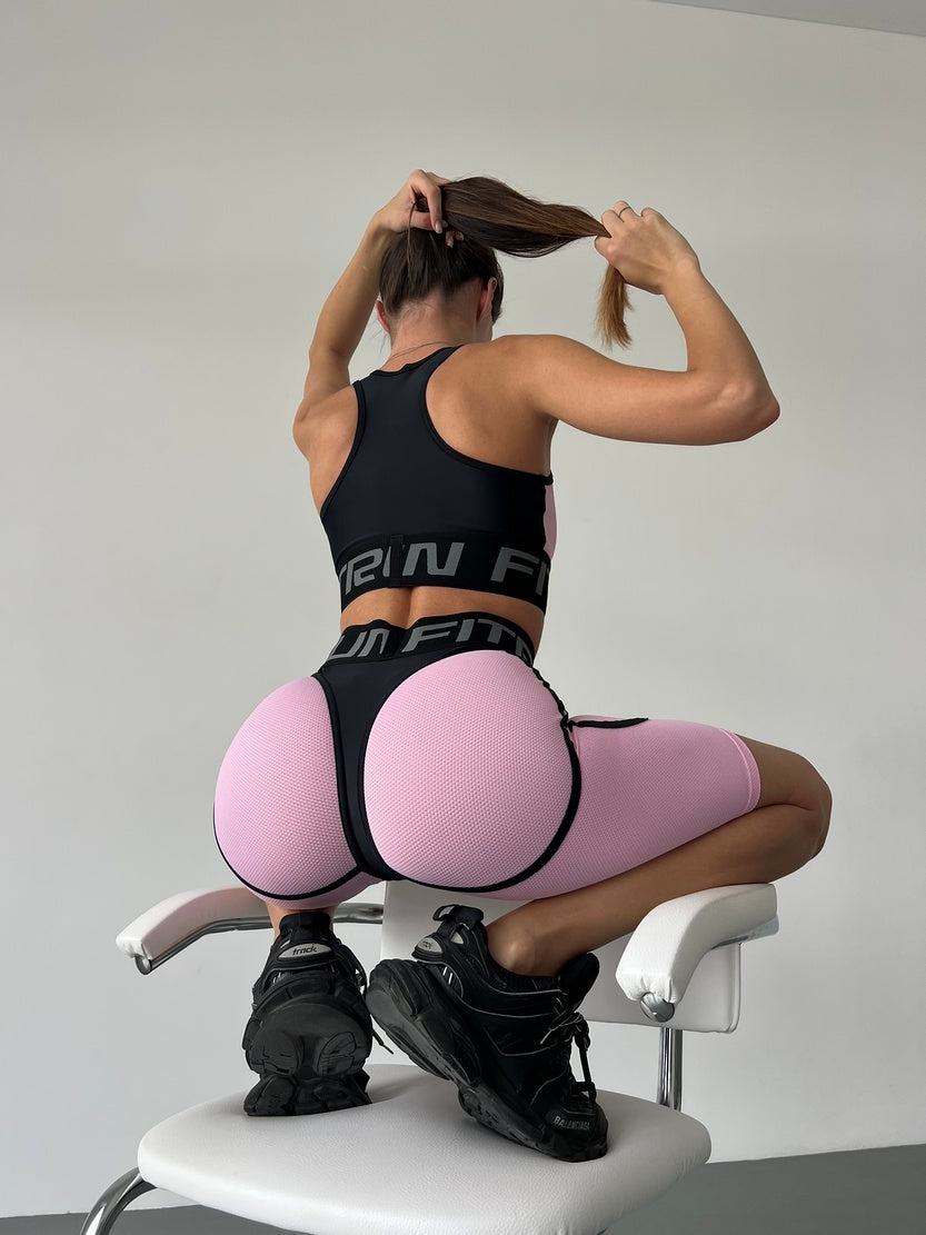 Cycling Short FITRUN Cycling Super Nuts "Flamingo Relief"