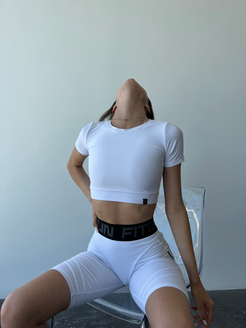 Велосипедки FITRUN Cycling Super Nuts Push-Up "Total White"