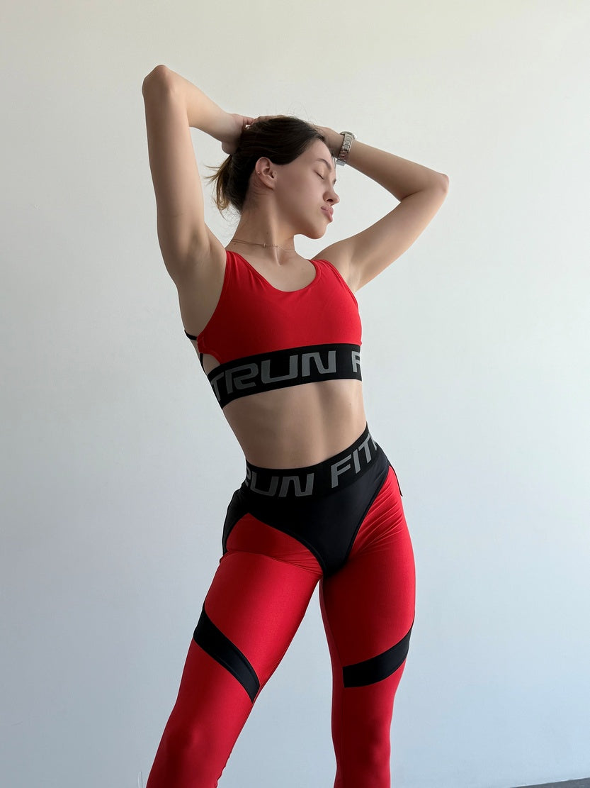 Легінси FITRUN Leggings Super Nuts Push-Up "Shine Bordo"