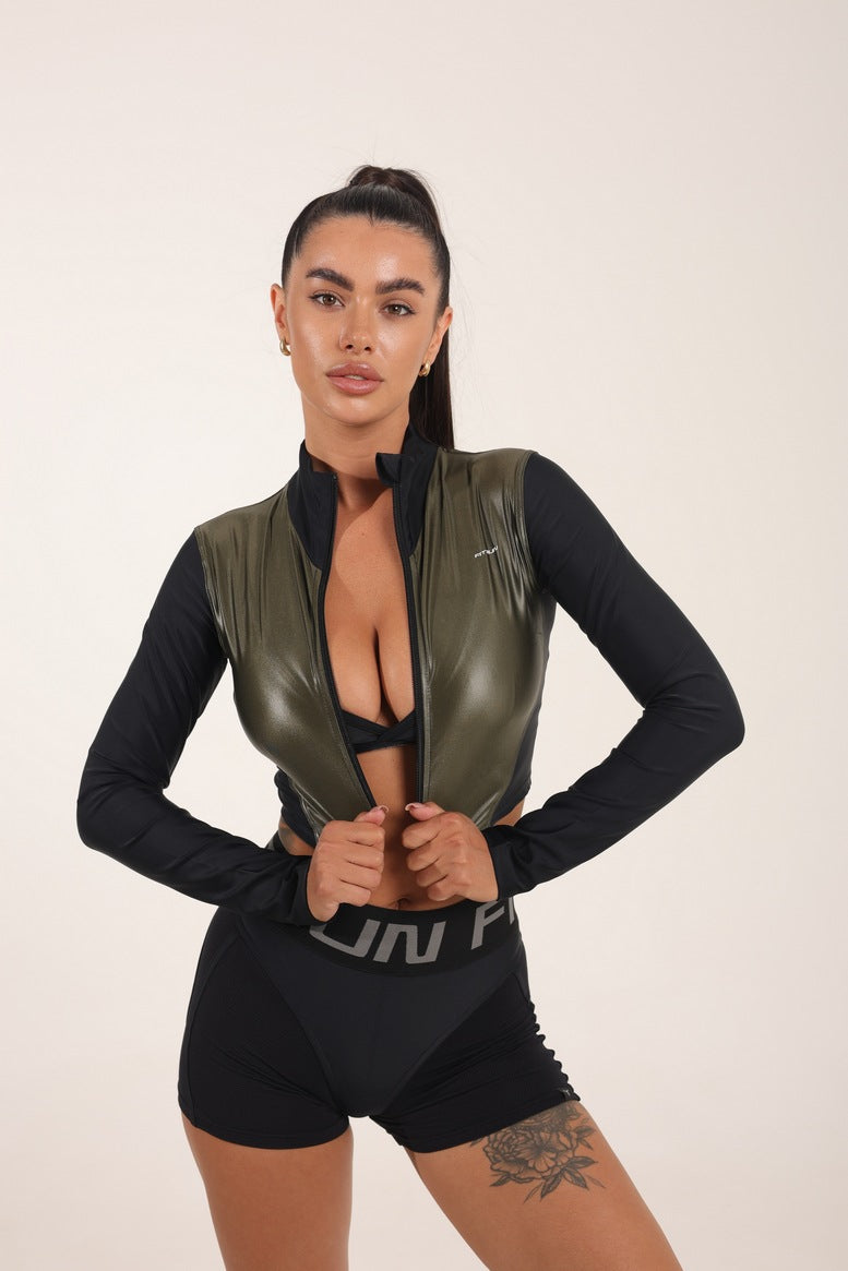 Рашгард FITRUN Rashguard Cropped ZIP "Khaki Blaze"