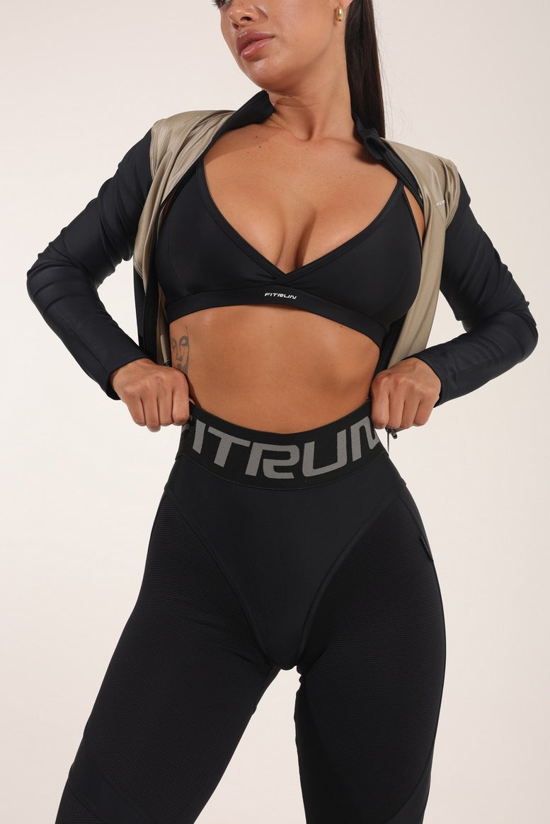 Рашгард FITRUN Rashguard Cropped ZIP "Beige Blaze"
