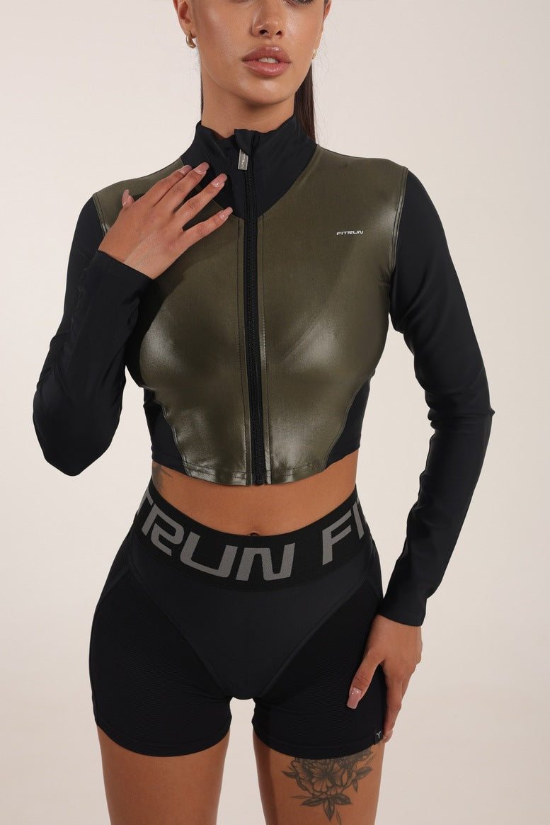Рашгард FITRUN Rashguard Cropped ZIP "Khaki Blaze"