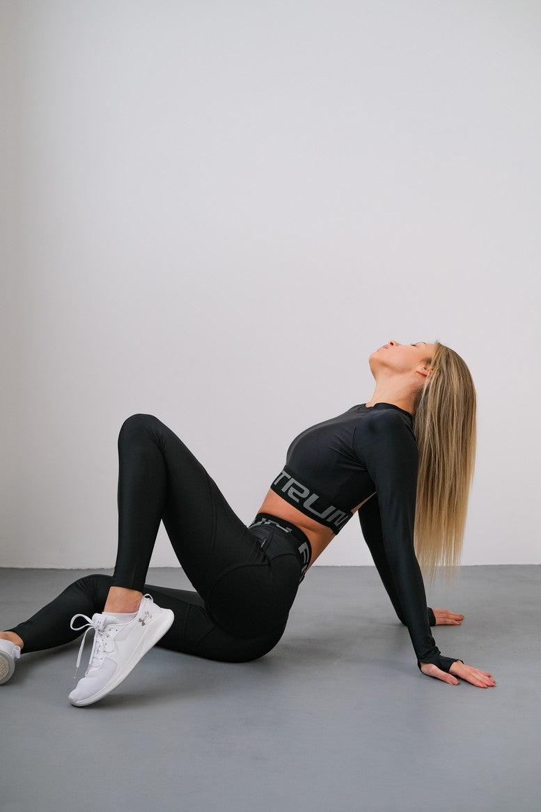 Leggings FITRUN Leggings Super Nuts Push-Up "Total Black"