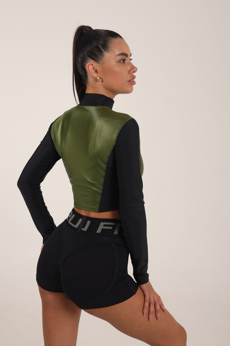 Рашгард FITRUN Rashguard Cropped ZIP "Olive Blaze"