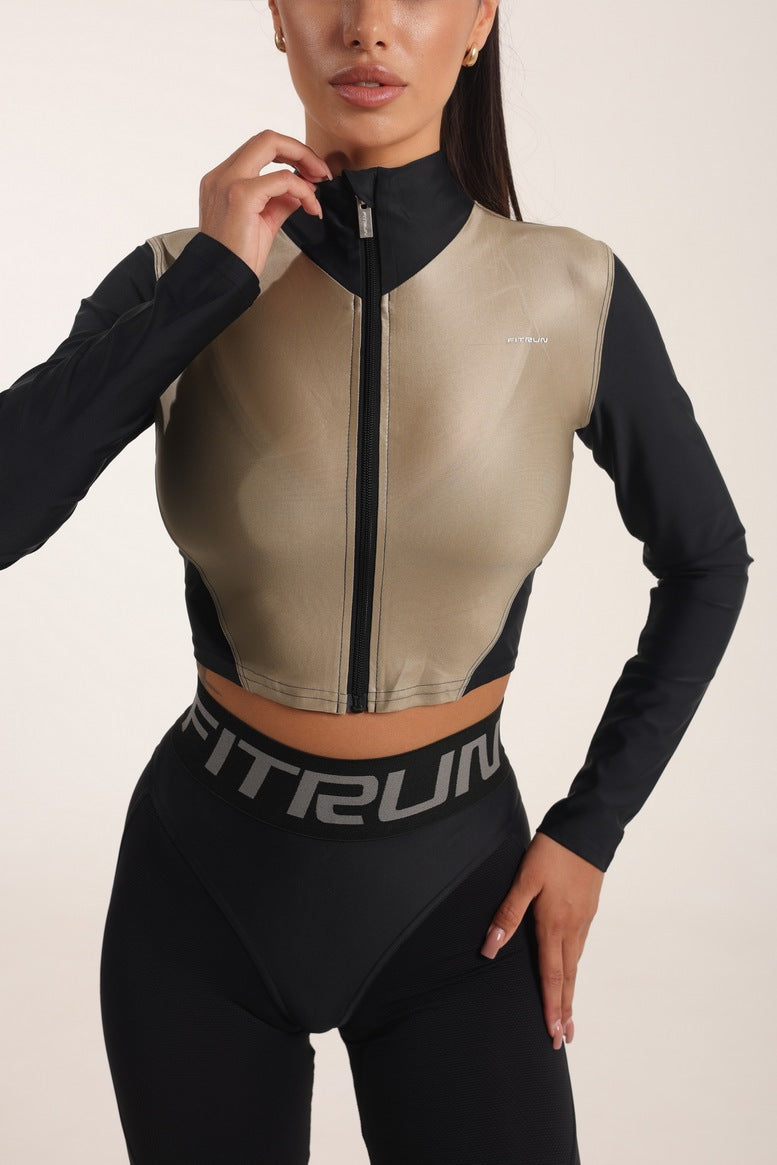 Рашгард FITRUN Rashguard Cropped ZIP "Beige Blaze"