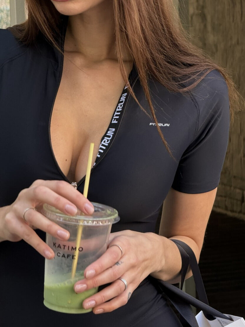 Jumpsuit FITRUN Jumpsuit Base Short "Total Black"