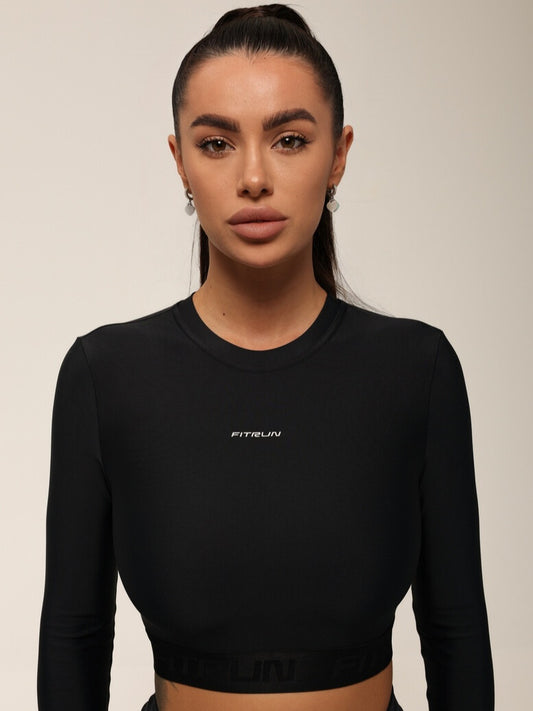 FITRUN Long Sleeve Midi "Total Black"