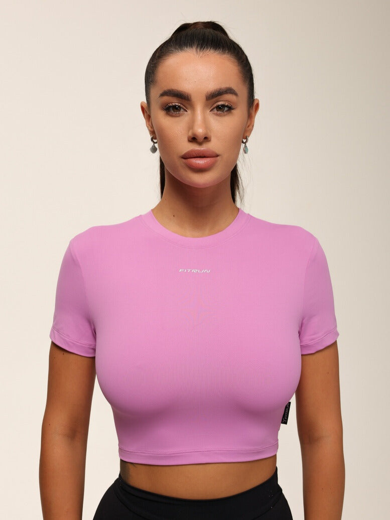 Cropped T-shirt FITRUN T-shirt Short SKIN BASE "Fuchsia VE"