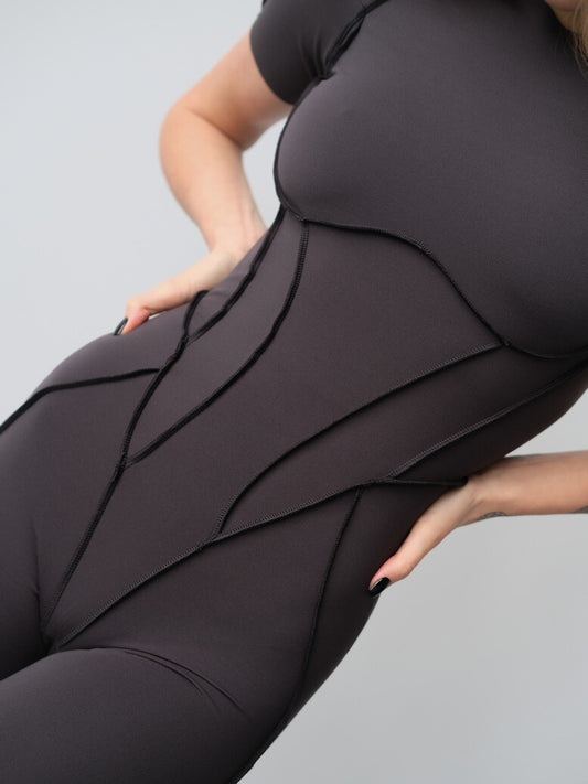Jumpsuit FITRUN BodySuit Short Versa "Total Graphite Soft"