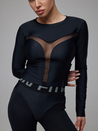 FITRUN Long Sleeve Y "Total Black"