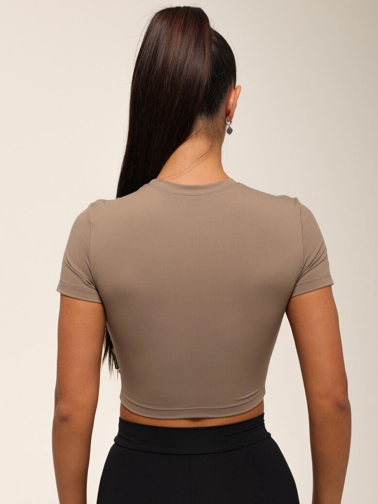 Cropped T-shirt FITRUN T-shirt Short SKIN BASE "Sand VE"