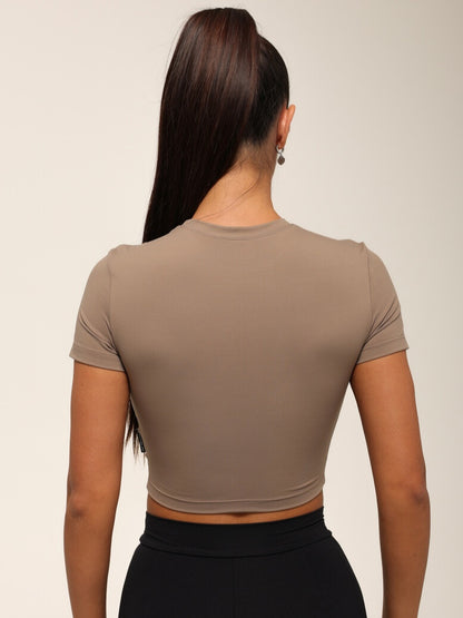 Cropped T-shirt FITRUN T-shirt Short SKIN BASE "Sand VE"