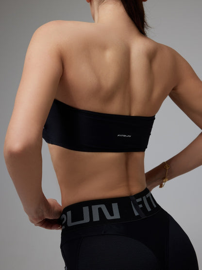 Sports Top FITRUN Bandeau Top "Total Black"