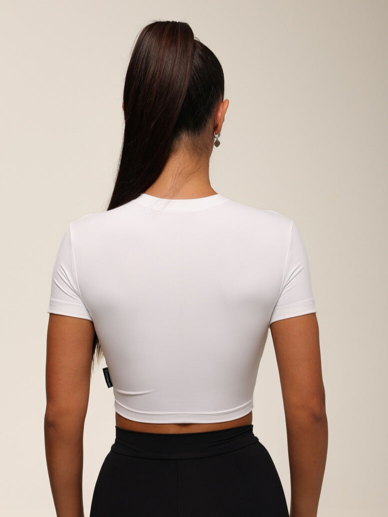 Cropped T-shirt FITRUN T-shirt Short SKIN BASE "White VE"