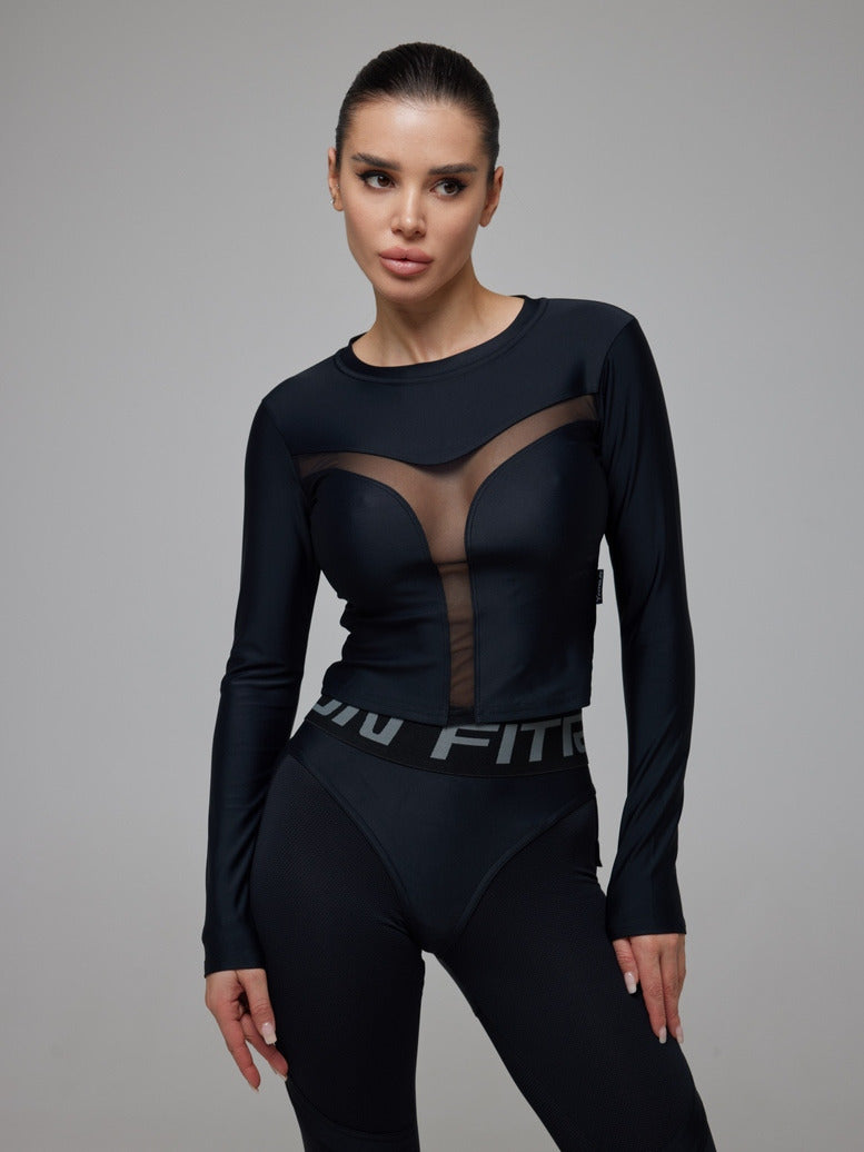 FITRUN Long Sleeve Y "Total Black"