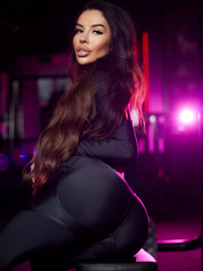 Leggings FITRUN Leggings Super Nuts Push-Up "Black Blaze"