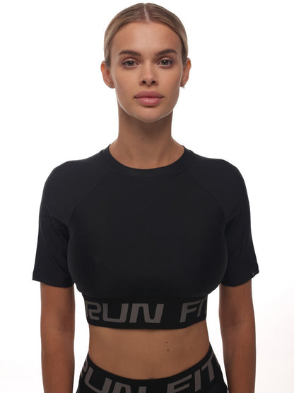 FITRUN T-shirt Open Back "Total Black"