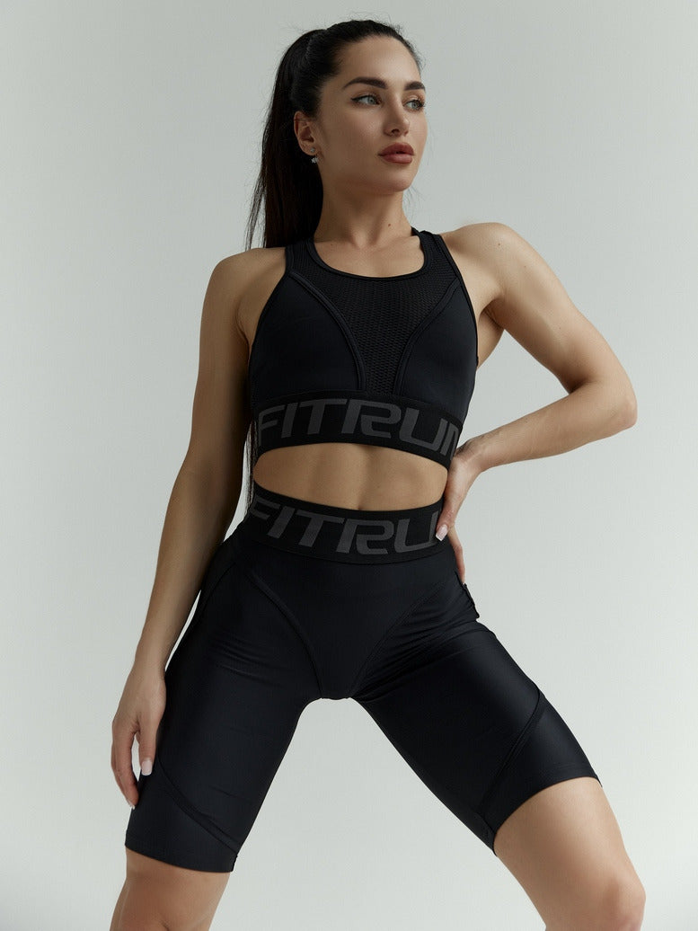 Cycling Short FITRUN Cycling Super Nuts "Total Black"